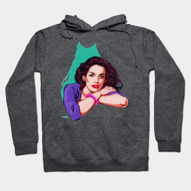 Anne Hathaway - An illustration by Paul Cemmick Hoodie by PLAYDIGITAL2020